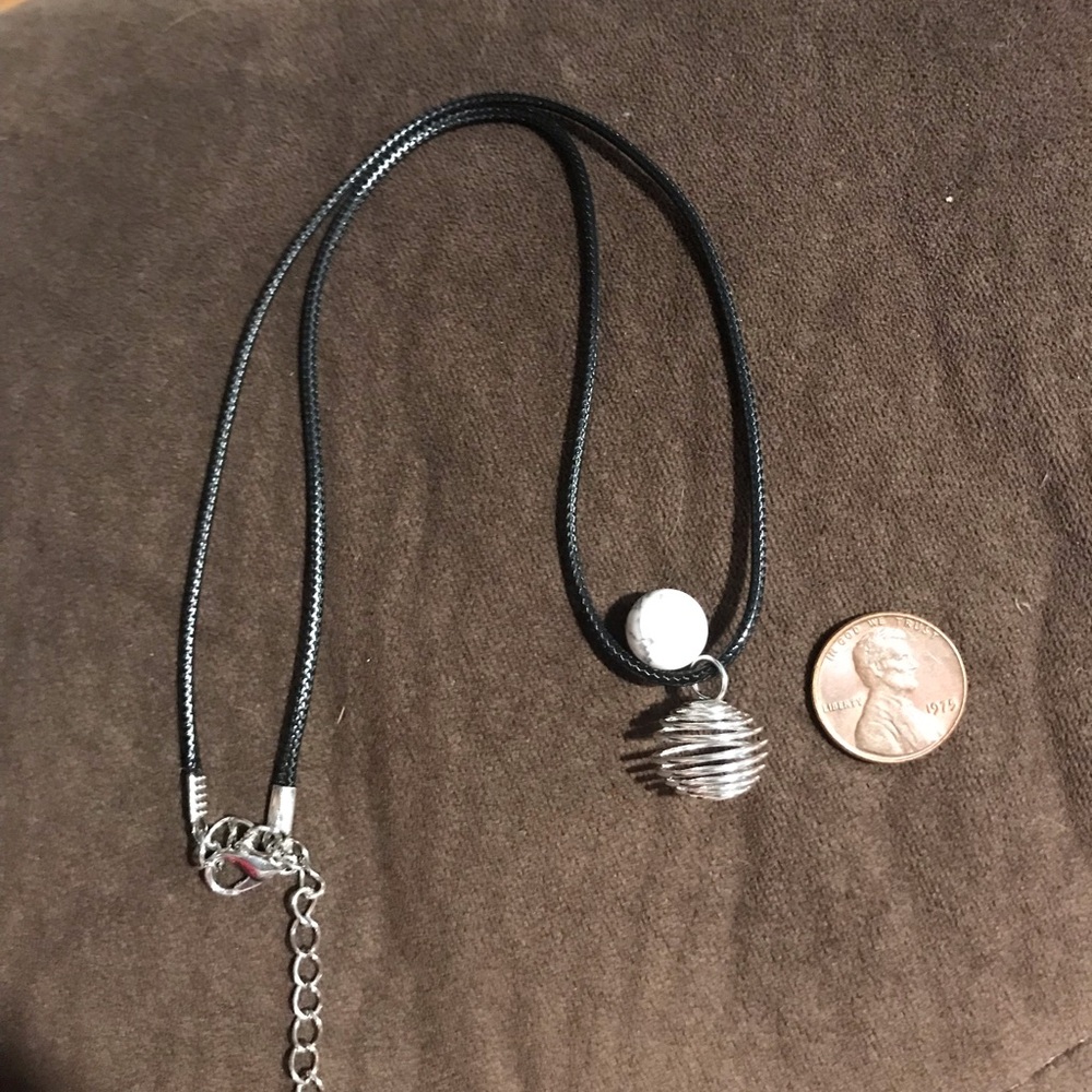 Howlite Crystal sphere necklace